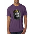 thumbnail image 1 of Wild Bobby, King Lion with Gold Crown Art, Animal Lover, Men Premium Tri Blend Tee, Vintage Purple, Small, 1 of 4