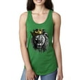 thumbnail image 1 of Wild Bobby, King Lion with Gold Crown Art, Animal Lover, Women Racerback Tank Top, Kelly, Large, 1 of 4