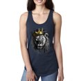 thumbnail image 1 of Wild Bobby, King Lion with Gold Crown Art, Animal Lover, Women Racerback Tank Top, Navy, X-Large, 1 of 4
