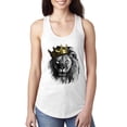 thumbnail image 1 of Wild Bobby, King Lion with Gold Crown Art, Animal Lover, Women Racerback Tank Top, White, X-Large, 1 of 4