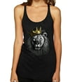 thumbnail image 1 of Wild Bobby, King Lion with Gold Crown Art, Animal Lover, Women Tri-Blend Racerback Tank Top, Vintage Black, Small, 1 of 4