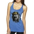 thumbnail image 1 of Wild Bobby, King Lion with Gold Crown Art, Animal Lover, Women Tri-Blend Racerback Tank Top, Vintage Royal, X-Large, 1 of 4