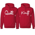 thumbnail image 1 of Wild Bobby, King Queen Classic Script Love Cute Wife Husband Gift His and Hers Matching Couples Hoodie Sweatshirts Set , Red, Mens M-Womens S, 1 of 1
