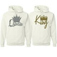 thumbnail image 1 of Wild Bobby, King Queen Valentines Day Outfit His and Hers Matching Couples Hoodie Sweatshirts, White, Mens S-Womens 3XL, 1 of 6