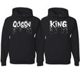thumbnail image 1 of Wild Bobby, King and Queen His/Her Couples/ Best Friends Matching Couples Hoodie, Black, Mens 2XL-Womens XL, 1 of 2