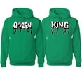 thumbnail image 1 of Wild Bobby, King and Queen His/Her Couples/ Best Friends Matching Couples Hoodie, Kelly, Mens S-Womens 2XL, 1 of 2