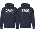 thumbnail image 1 of Wild Bobby, King and Queen His/Her Couples/ Best Friends Matching Couples Hoodie, Navy, Mens L-Womens M, 1 of 2