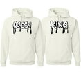 thumbnail image 1 of Wild Bobby, King and Queen His/Her Couples/ Best Friends Matching Couples Hoodie, White, Mens M-Womens S, 1 of 2