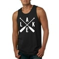 thumbnail image 1 of Wild Bobby, Lake Cross Paddles, Men Graphic Tank Top, Black, Small, 1 of 4