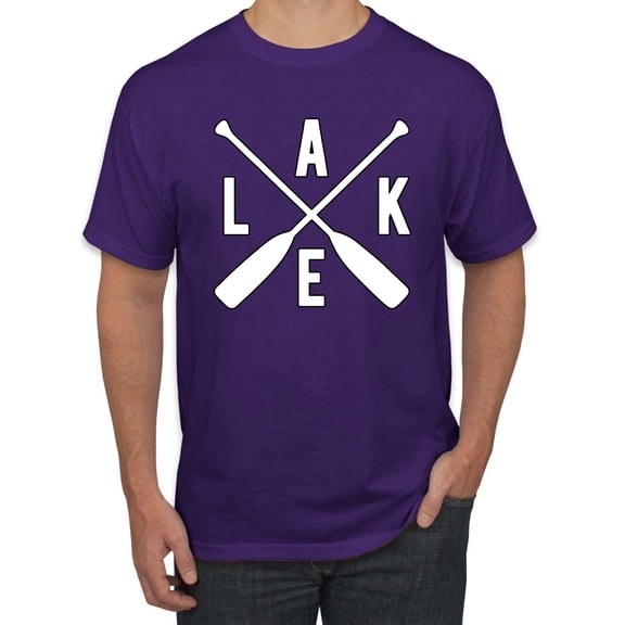 Wild Bobby, Lake Cross Paddles, Men Graphic Tee, Purple, Large