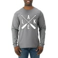 thumbnail image 1 of Wild Bobby, Lake Cross Paddles, Men Long Sleeve Shirt, Heather Grey, X-Large, 1 of 4