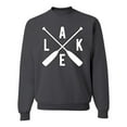 thumbnail image 1 of Wild Bobby, Lake Cross Paddles, Unisex Crewneck Graphic Sweatshirt, Charcoal, Large, 1 of 4