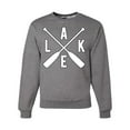 thumbnail image 1 of Wild Bobby, Lake Cross Paddles, Unisex Crewneck Graphic Sweatshirt, Heather Grey, 3X-Large, 1 of 4