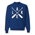thumbnail image 1 of Wild Bobby, Lake Cross Paddles, Unisex Crewneck Graphic Sweatshirt, Royal, Small, 1 of 4