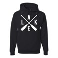 thumbnail image 1 of Wild Bobby, Lake Cross Paddles, Unisex Graphic Hoodie Sweatshirt, Black, Small, 1 of 4