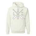 thumbnail image 1 of Wild Bobby, Lake Cross Paddles, Unisex Graphic Hoodie Sweatshirt, White, Large, 1 of 4
