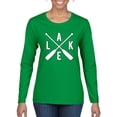 thumbnail image 1 of Wild Bobby, Lake Cross Paddles, Women Graphic Long Sleeve Tee, Kelly, Medium, 1 of 4