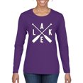 thumbnail image 1 of Wild Bobby, Lake Cross Paddles, Women Graphic Long Sleeve Tee, Purple, Medium, 1 of 4