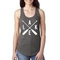 thumbnail image 1 of Wild Bobby, Lake Cross Paddles, Women Racerback Tank Top, Dark Grey, Medium, 1 of 4