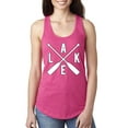 thumbnail image 1 of Wild Bobby, Lake Cross Paddles, Women Racerback Tank Top, Raspberry, Large, 1 of 4