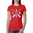 thumbnail image 1 of Wild Bobby, Lake Cross Paddles, Women Slim Fit Junior Tee, Red, X-Large, 1 of 4