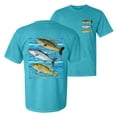 thumbnail image 1 of Wild Bobby, Largemouth Striped Smallmouth Big Bass Fish, Fishing, Front and Back Garment-Dyed Short Sleeve Tees, Blue Lagoon, Small, 1 of 3