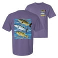 thumbnail image 1 of Wild Bobby, Largemouth Striped Smallmouth Big Bass Fish, Fishing, Front and Back Garment-Dyed Short Sleeve Tees, Purple, Medium, 1 of 3