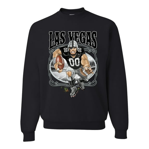Wild Bobby Las Vegas Fan LV Fantasy Sports Unisex Crewneck Graphic Sweatshirt, Black, Large