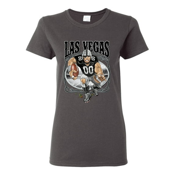 Wild Bobby Las Vegas Fan LV Fantasy Sports Women Graphic Tee, Charcoal, Small