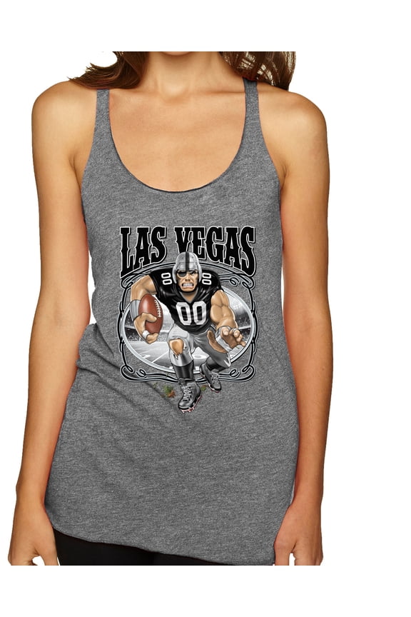 Las Vegas Fan LV Fantasy Sports Women Tri-Blend Racerback Tank Top, Premium Heather, Large