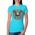 thumbnail image 1 of Wild Bobby, Lead Follow or Get The Hell Out Of The Way MC 1969 Motorcycle Pop Culture Womens Slim Fit Junior Tee, Tahiti Blue, Medium, 1 of 3