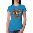 thumbnail image 1 of Lead Follow or Get The Hell Out Of The Way MC 1969 Motorcycle Pop Culture Womens Slim Fit Junior Tee, Turquoise, Large, 1 of 3