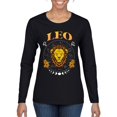 thumbnail image 1 of Wild Bobby Leo the Lion Fire Sign, July 22 August 22, Constellations Horoscope Zodiac Birthday Birth Month Stone Gift for Men Women Graphic Long Sleeve Tee, 1 of 6