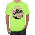 thumbnail image 1 of Wild Bobby Let Our Classroom Adventure Begin Mountain Sunset Light Colors Pop Culture Men Tee, Safety Green, Large, 1 of 6
