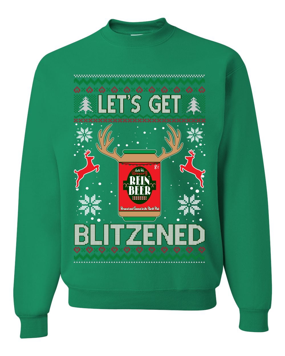 Wild Bobby Let s Get Blitzened Rein Beer Ugly Christmas Sweater