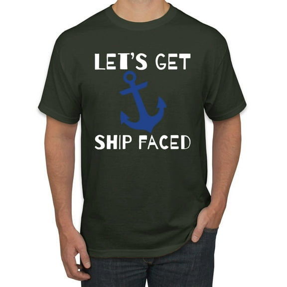 Wild Bobby Let's Get Ship Faced, Funny Boat Captain Men Tee