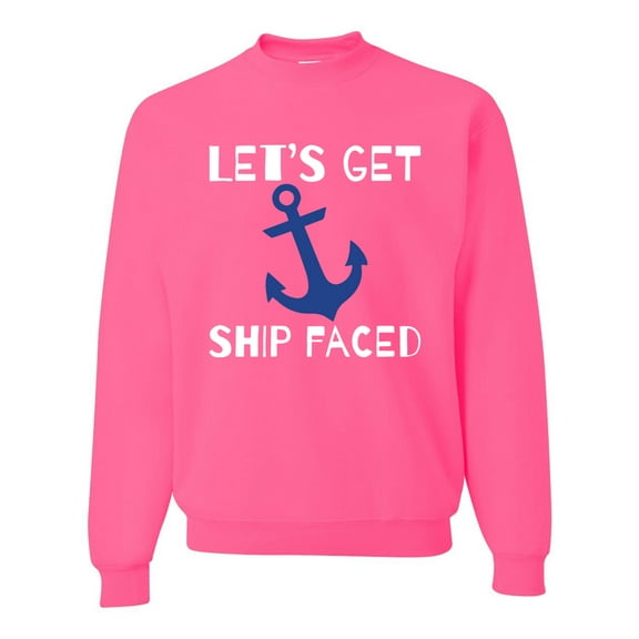 Wild Bobby Let's Get Ship Faced, Funny Boat Captain Unisex Crewneck Sweatshirt
