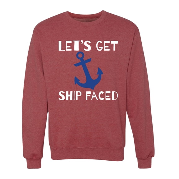 Wild Bobby Let's Get Ship Faced, Funny Boat Captain Unisex Crewneck Sweatshirt