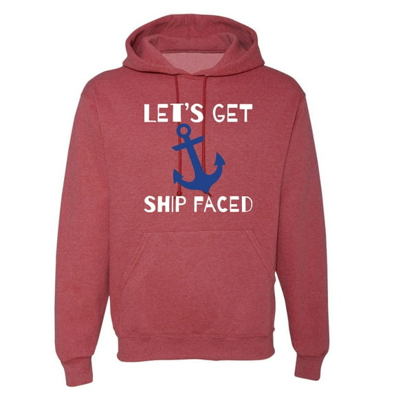 Wild Bobby Let's Get Ship Faced, Funny Boat Captain Unisex Hoodie Sweatshirt