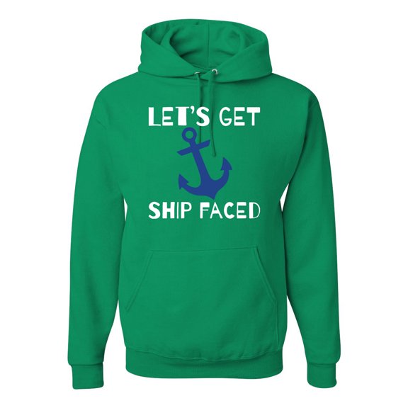 Wild Bobby Let's Get Ship Faced, Funny Boat Captain Unisex Hoodie Sweatshirt