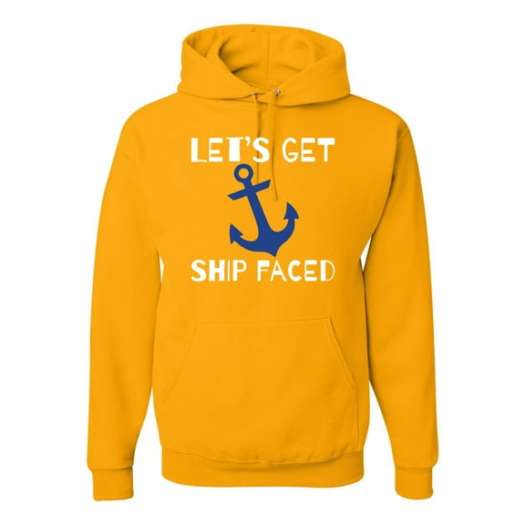 Wild Bobby Let's Get Ship Faced, Funny Boat Captain Unisex Hoodie Sweatshirt
