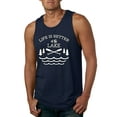 thumbnail image 1 of Wild Bobby, Life Is Better At The Lake, Men Graphic Tank Top, Navy, XX-Large, 1 of 4