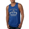 thumbnail image 1 of Wild Bobby, Life Is Better At The Lake, Men Graphic Tank Top, Royal, XX-Large, 1 of 4