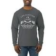 thumbnail image 1 of Wild Bobby, Life Is Better At The Lake, Men Long Sleeve Shirt, Charcoal, Medium, 1 of 4