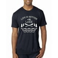 thumbnail image 1 of Wild Bobby, Life Is Better At The Lake, Men Premium Tri Blend Tee, Vintage Navy, Medium, 1 of 4