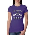 thumbnail image 1 of Wild Bobby, Life Is Better At The Lake, Women Slim Fit Junior Tee, Purple Rush, Large, 1 of 4