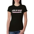 thumbnail image 1 of Wild Bobby Life Is Miami Soccer GOAT Sports Women Slim Fit Junior Tee, Black, Small, 1 of 5