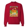 thumbnail image 1 of Wild Bobby Life Was Meant For Great Adventures Mountains Pine Trees Nature Lover Unisex Crewneck Sweatshirt, Red, Large, 1 of 6