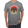 thumbnail image 1 of Wild Bobby, Life is Better with My Daschund Cute, Dog Lover, Men Graphic Tee, Heather Grey, Large, 1 of 4