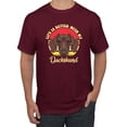 thumbnail image 1 of Wild Bobby, Life is Better with My Daschund Cute, Dog Lover, Men Graphic Tee, Maroon, Small, 1 of 4